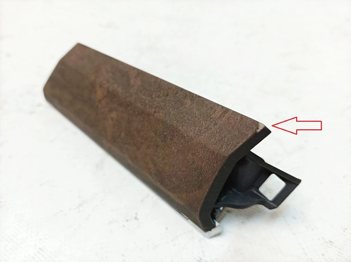 Decorative trim for the front panel with lighting, walnut brown left with damage Audi E-tron 4KL853189E