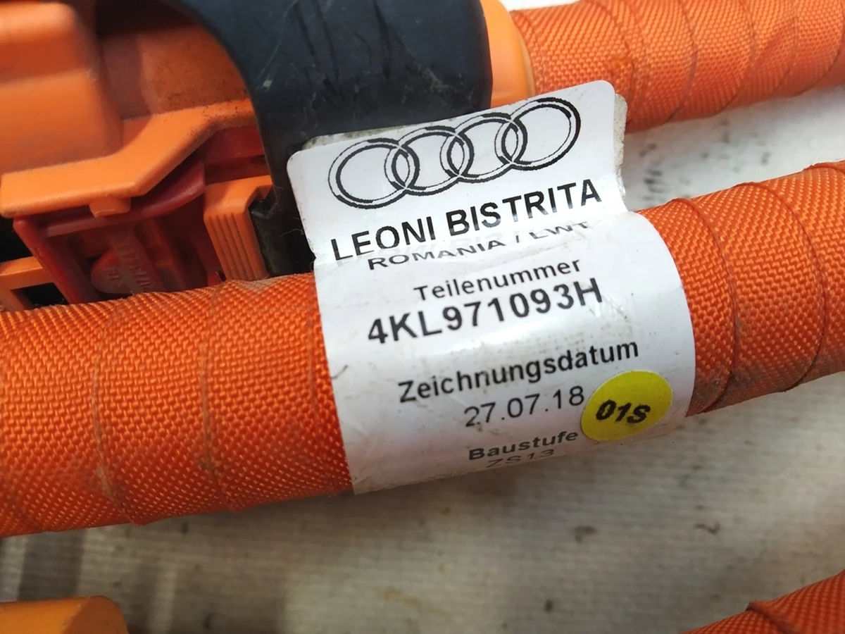 Charging port with high voltage cables and emergency release actuator with damage Audi E-tron 4KL971093H