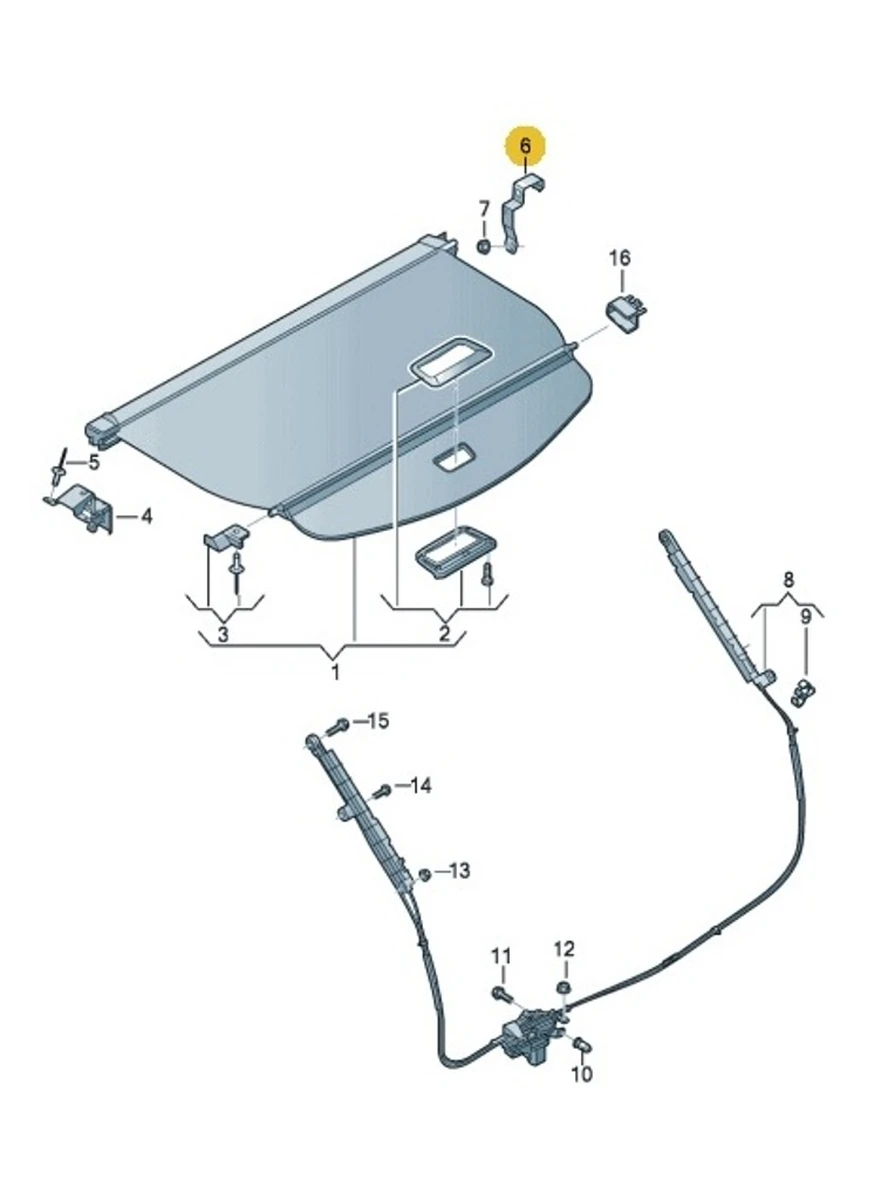 Кронштейн облицювання кріплення шторки багажного відсіку правий Audi Q7 4M0863254
