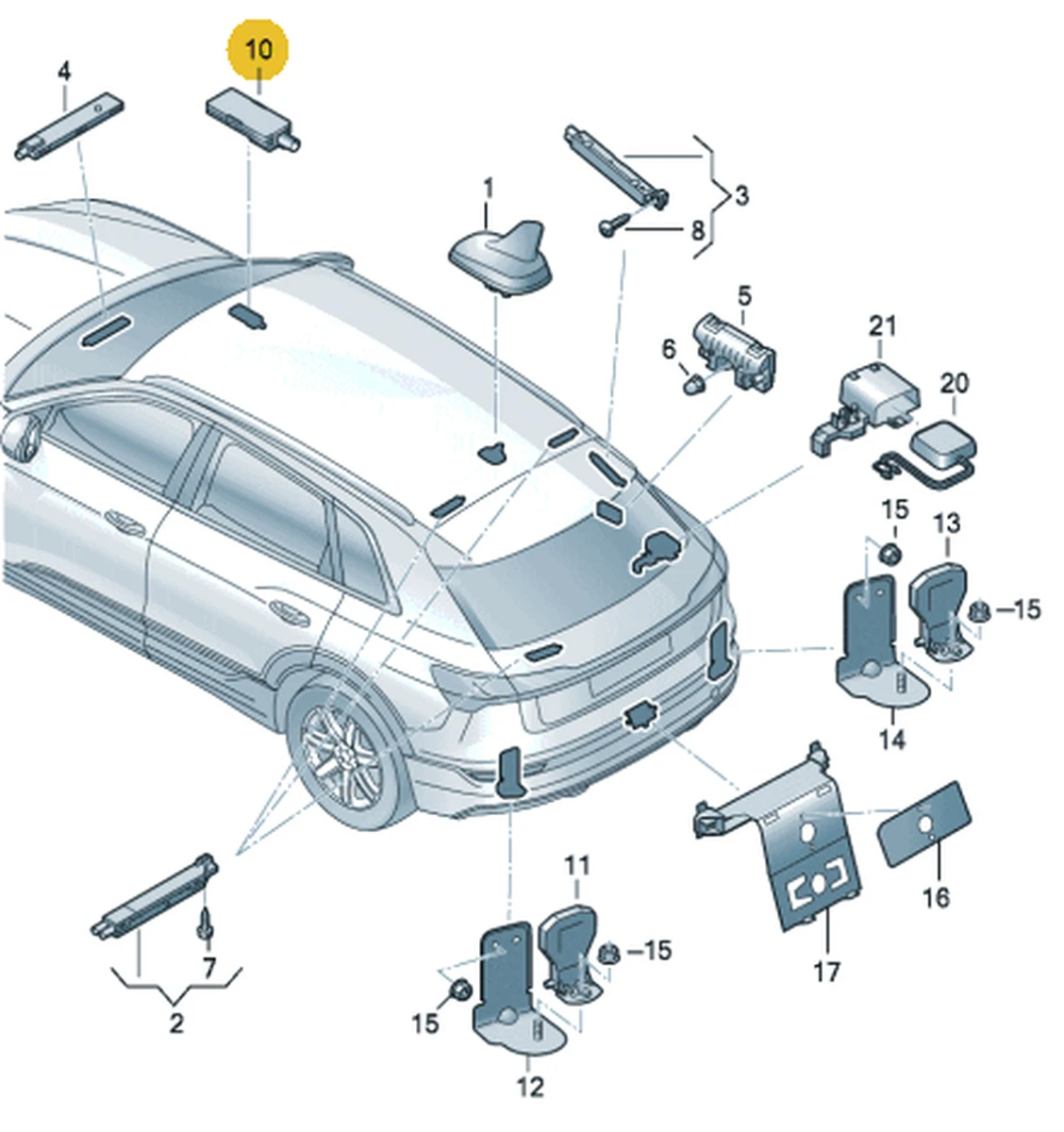 Антена Wi-Fi дах Audi E-tron Porsche Taycan 4N0035500
