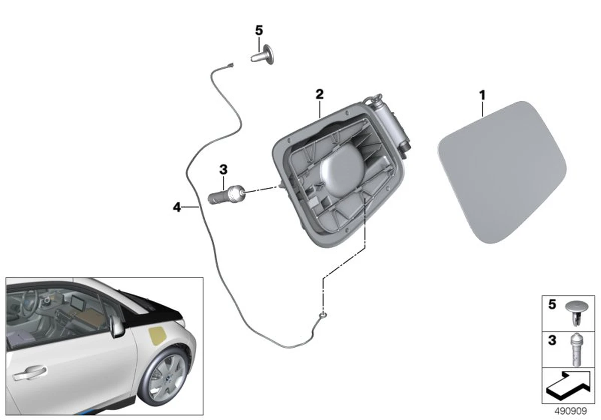 Emergency opening cable for filler mechanism BMW i3 51257016702