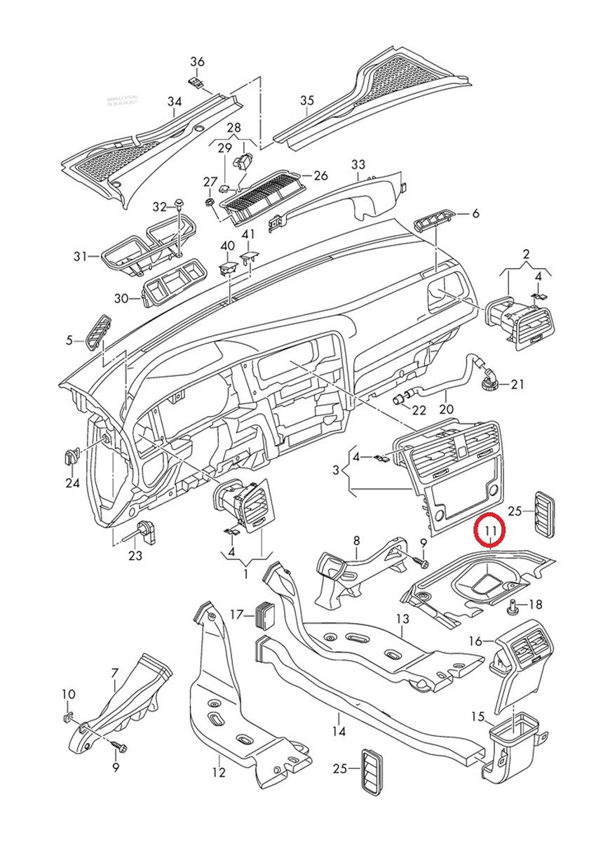 Теплошумоизолятор центральной панели 5G1819593B Volkswagen E-GOLF