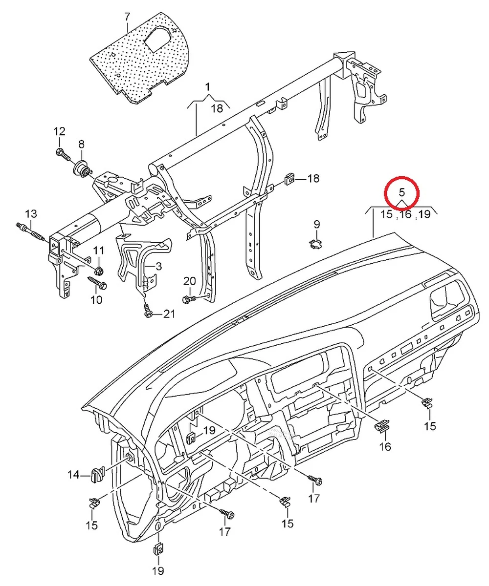 Панель торпеди (чорна) з ушкодженнями 5G1857003J Volkswagen E-GOLF
