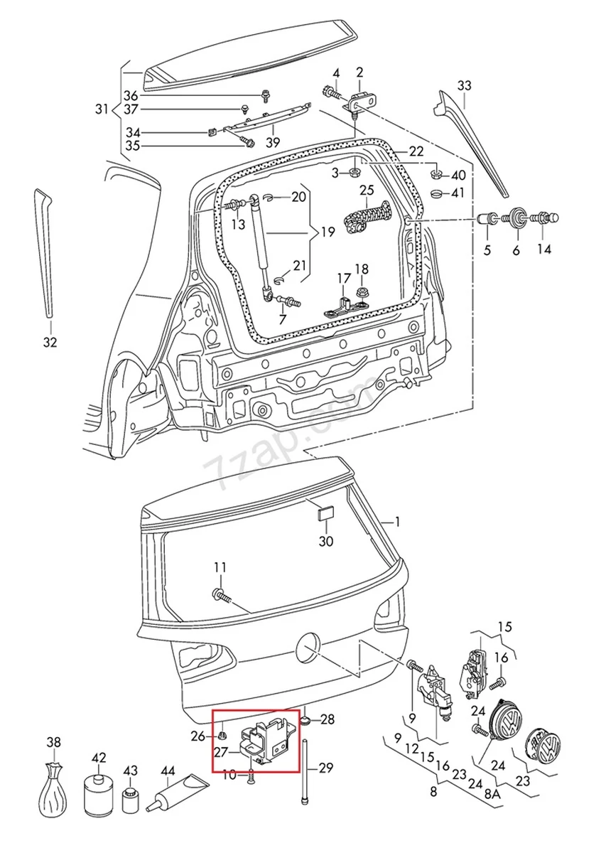 Замок багажника Volkswagen E-GOLF 5G6827505