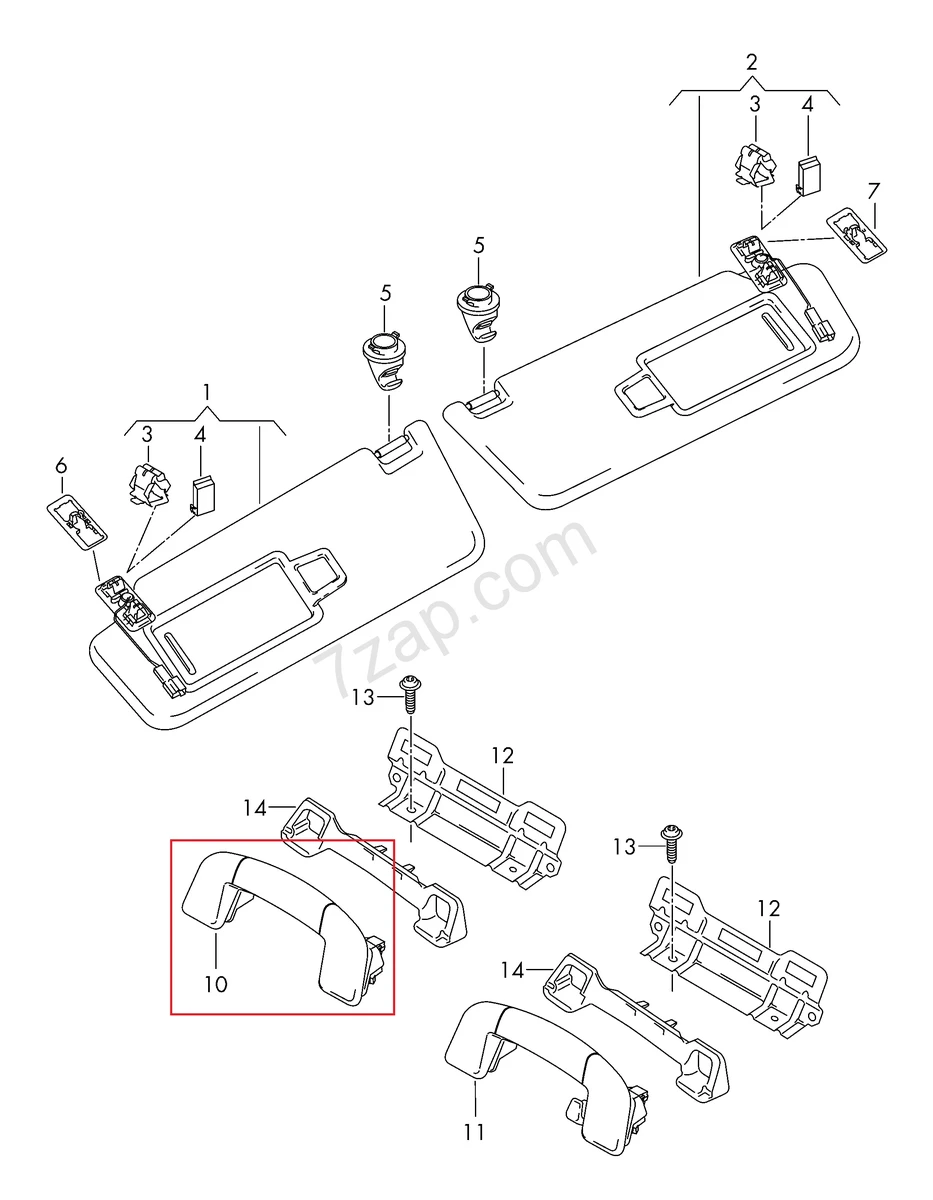 Ручка салона передняя водительская пассажирская складная Volkswagen E-GOLF 5G9857607A