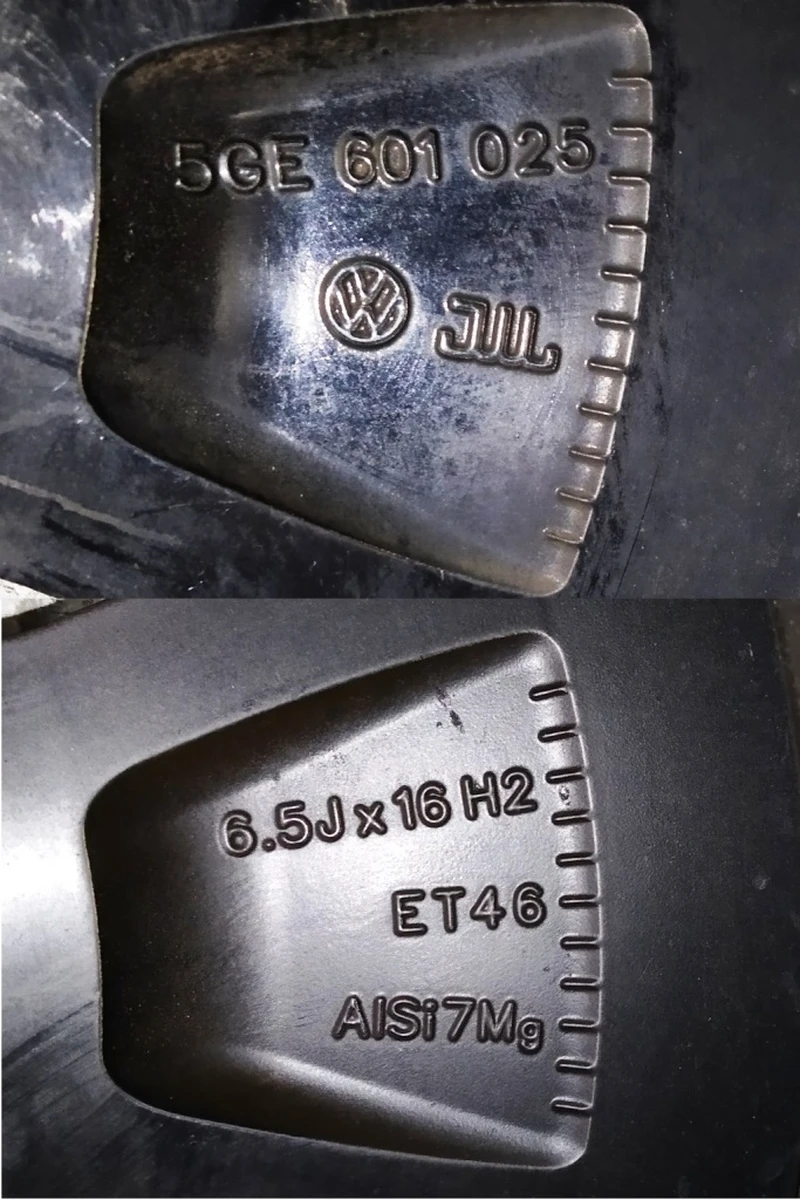 Complete wheel with damage (disc 6.5JX16H2 ET46 tire MICHELIN 205/55 R16 tread 3.18mm) 5GE601025 Volkswagen E-