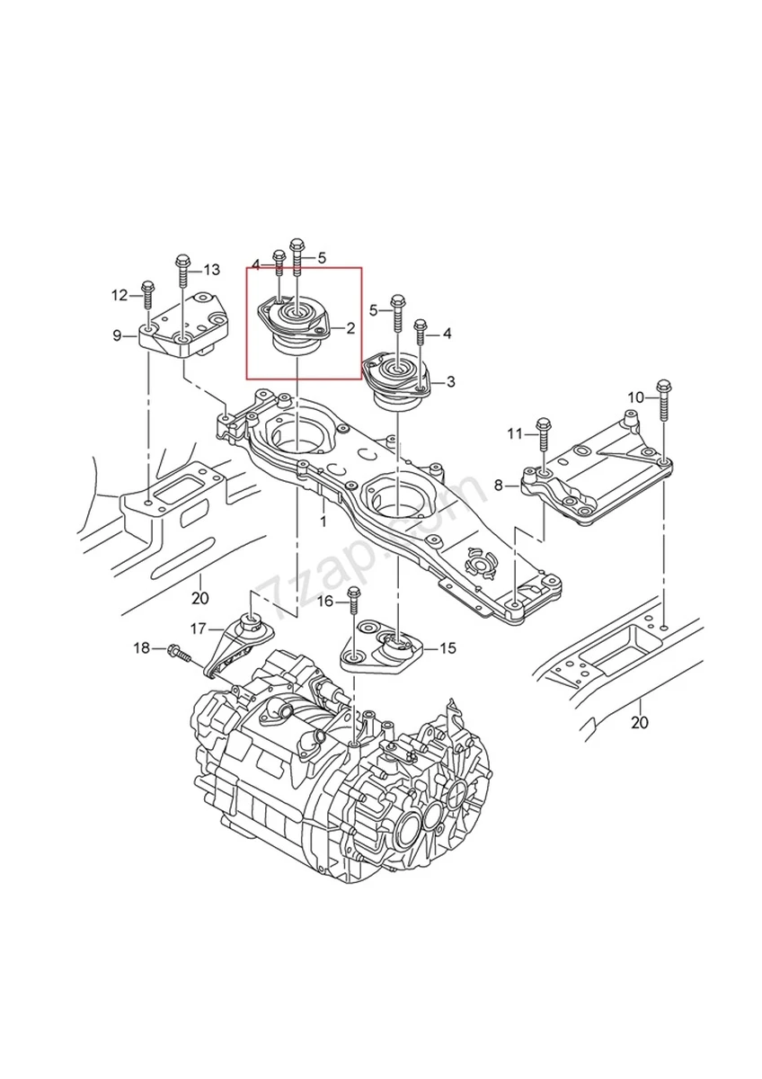 Engine Mount Cushion (Engine Bearing) Volkswagen E-GOLF 5QE199262D