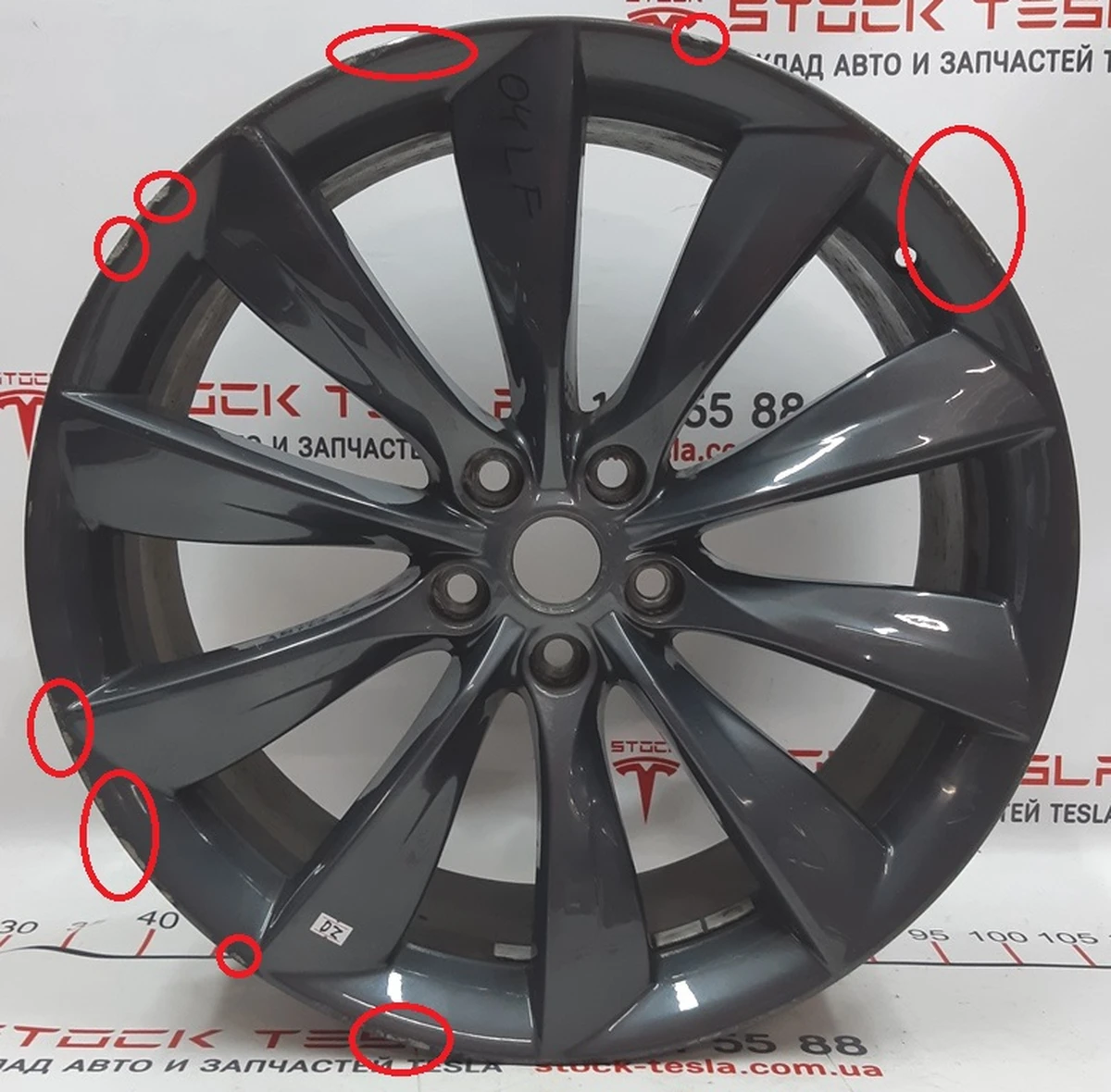 4 WHEEL, 21X8.5 - GREY TURBINE with damage Tesla model S, model S REST 1054042-00-B