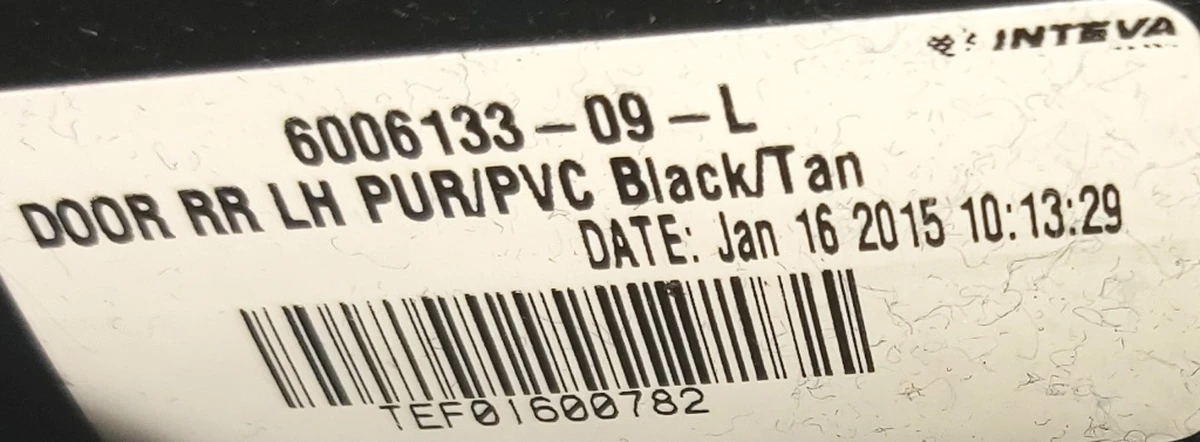 2 Карта дверей задньої лівої у зборі PUR/PVC BLACK/TAN Tesla model S, model S REST 6006133-12-L