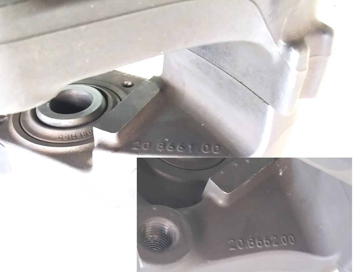 Rear brake caliper without pads - Left BREMBO (ITALY) 20.8661.00 Tesla Model S, Model S REST, Model X 1042641, 1027643-00, 1007888