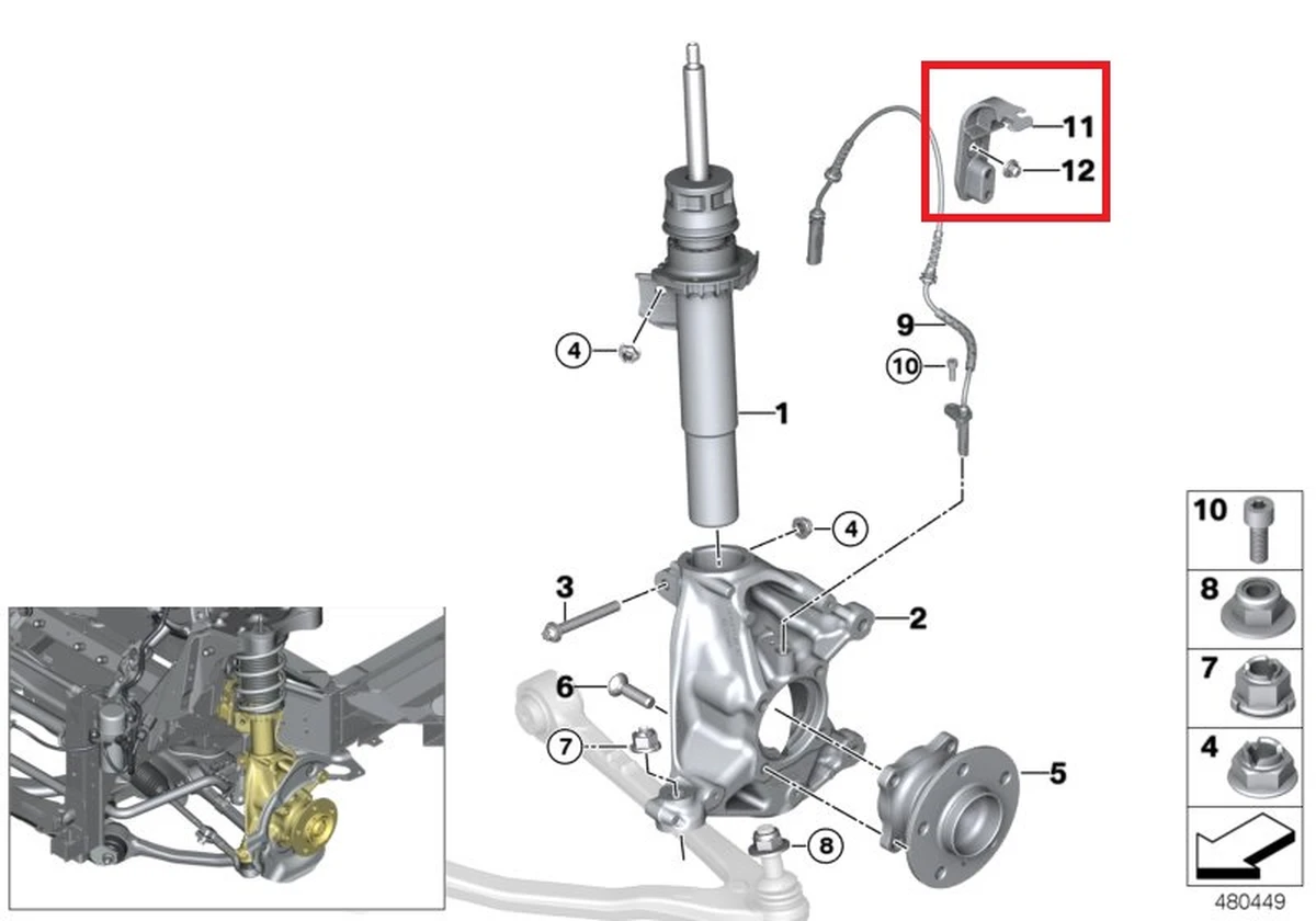 Тримач датчика ABS правого DSC BMW i3 34526851906