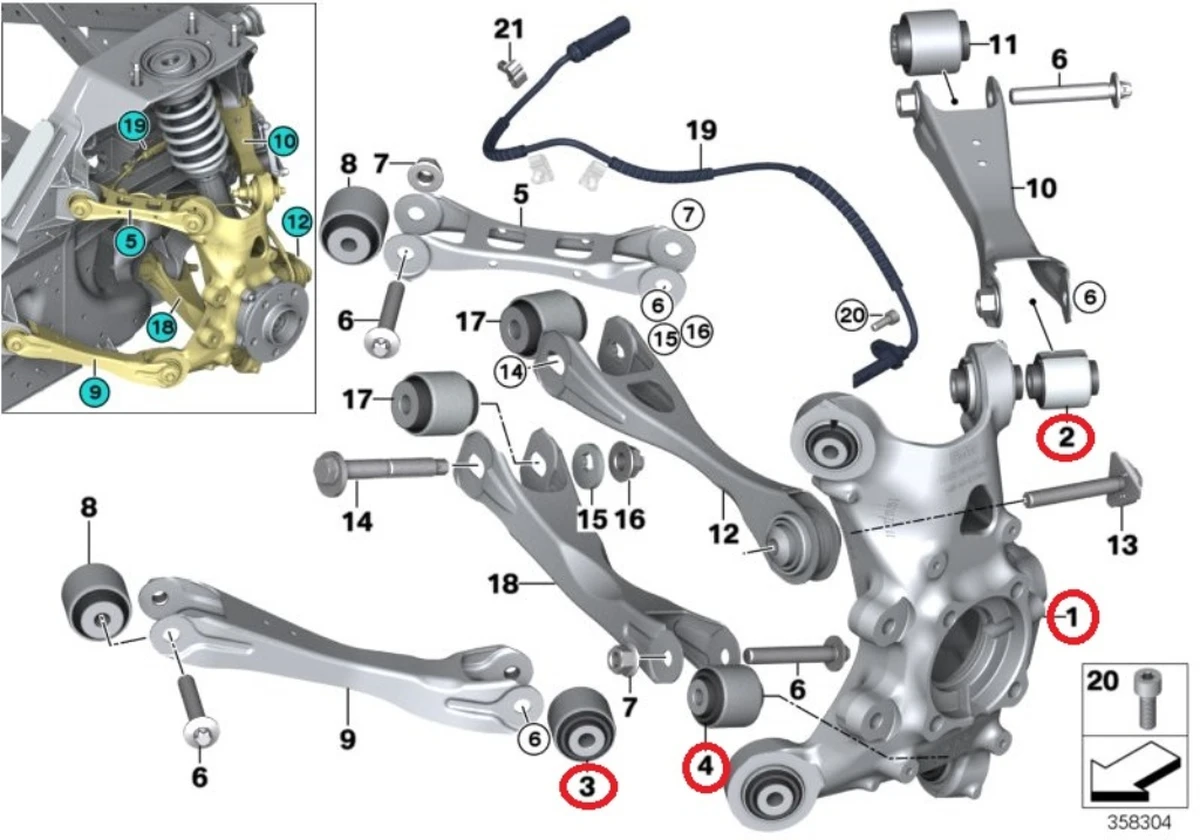 Кулак задній правий (цапфа) BMW I3 33326852162