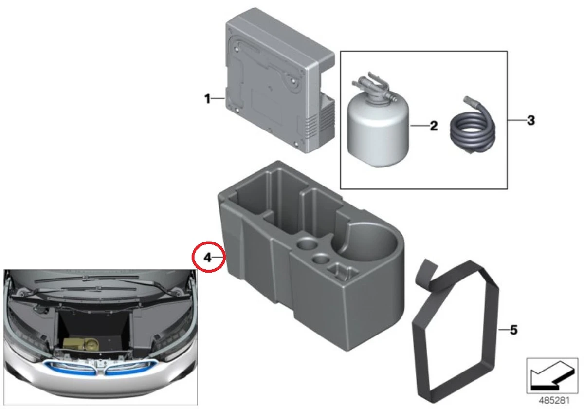 Піддон зберігання ремонтного комплекту Mobility для шин BMW i3 71106852479