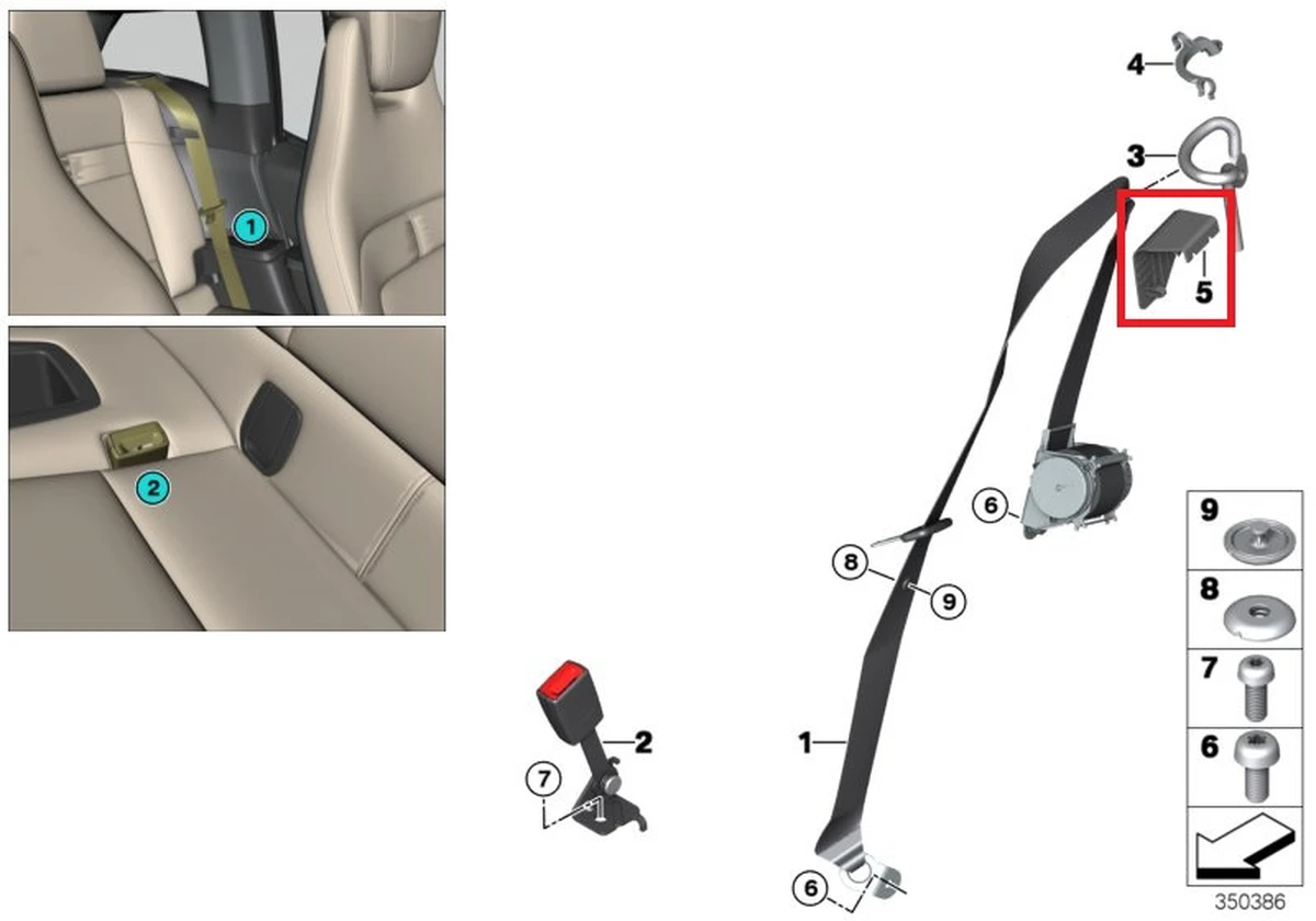 Накладка декоративная ремня безопасности левая BMW I3 72117367145