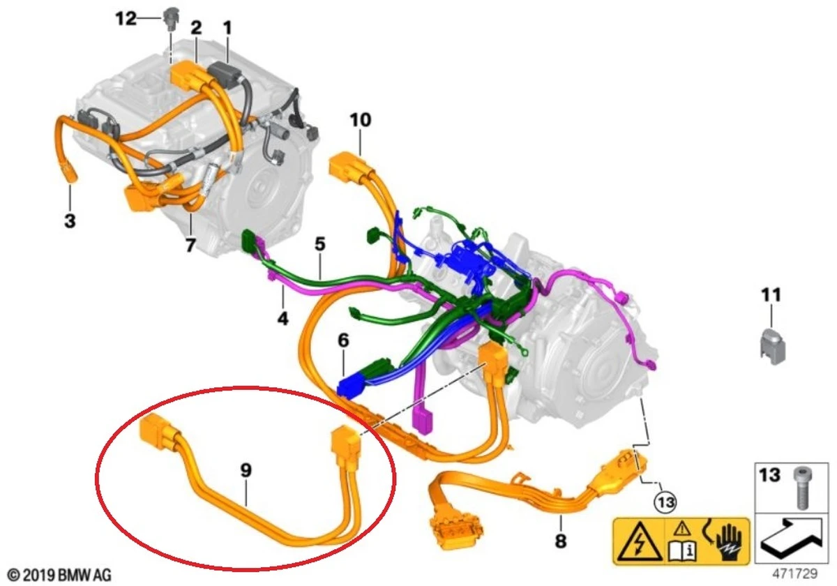 Wiring control unit for charging the battery from the high-voltage generator REME BMW i3 12437647016
