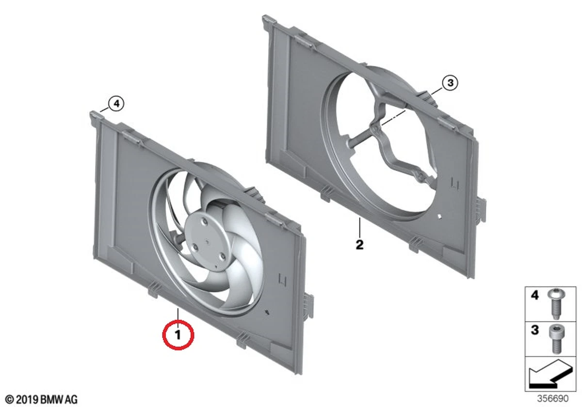 Fan housing with fan 450W BMW i3 17428642144
