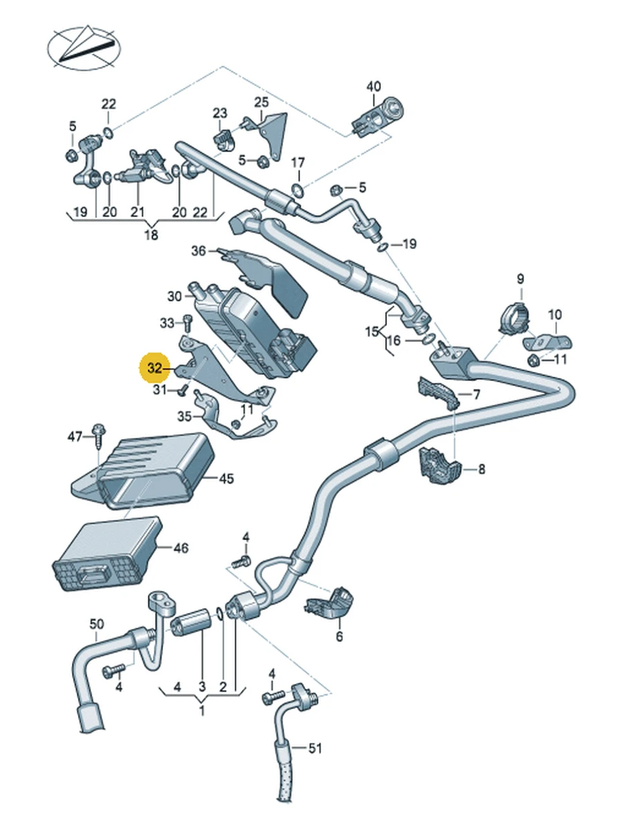 Упор кронштейна нагрівача Audi E-tron Porsche Taycan 867129669