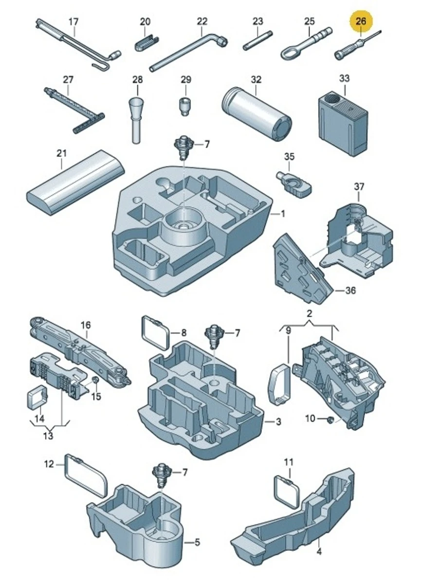 Отвертка со сменными шлицевыми и крестовыми насадками 21ММ Audi A7 8Z0012255