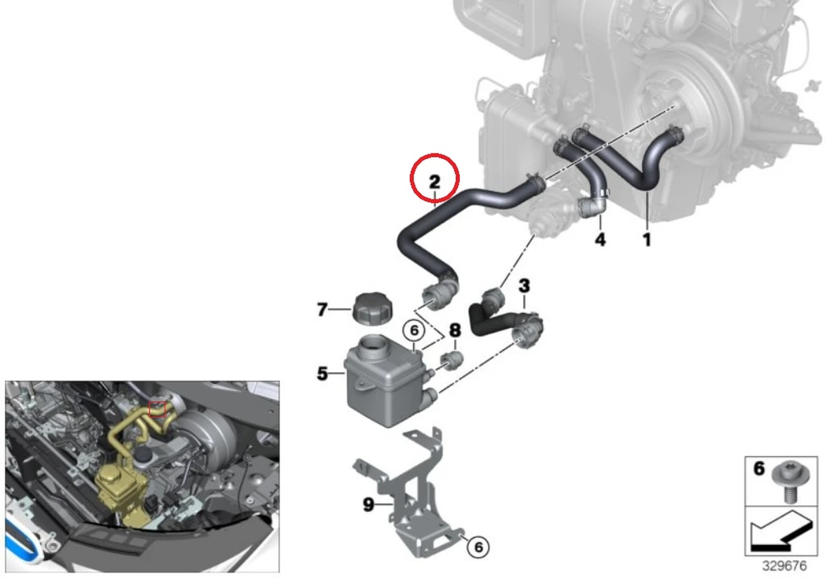 Шланг системи охолодження зворотний BMW i3 64219292729