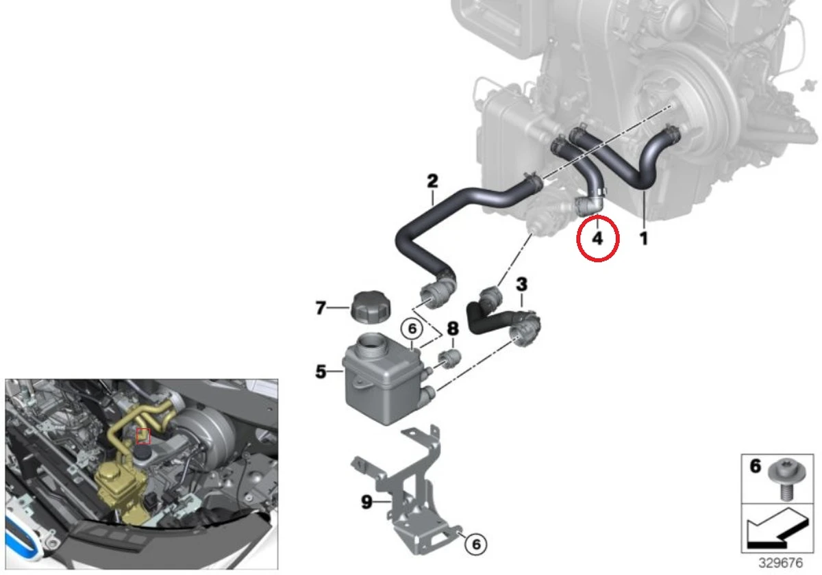 Шланг системи охолодження зворотний BMW i3 64219292731