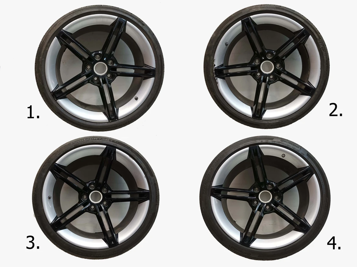 Complete wheel set (9.5JX21ET60 front, 11.5JX21ET66 rear) Continental ProContactRX Porsche Taycan 9J1601025