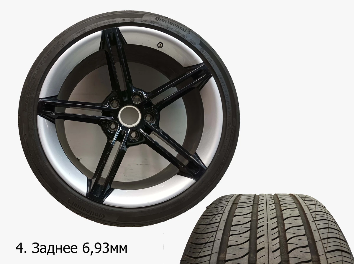 Complete wheel set (9.5JX21ET60 front, 11.5JX21ET66 rear) Continental ProContactRX Porsche Taycan 9J1601025