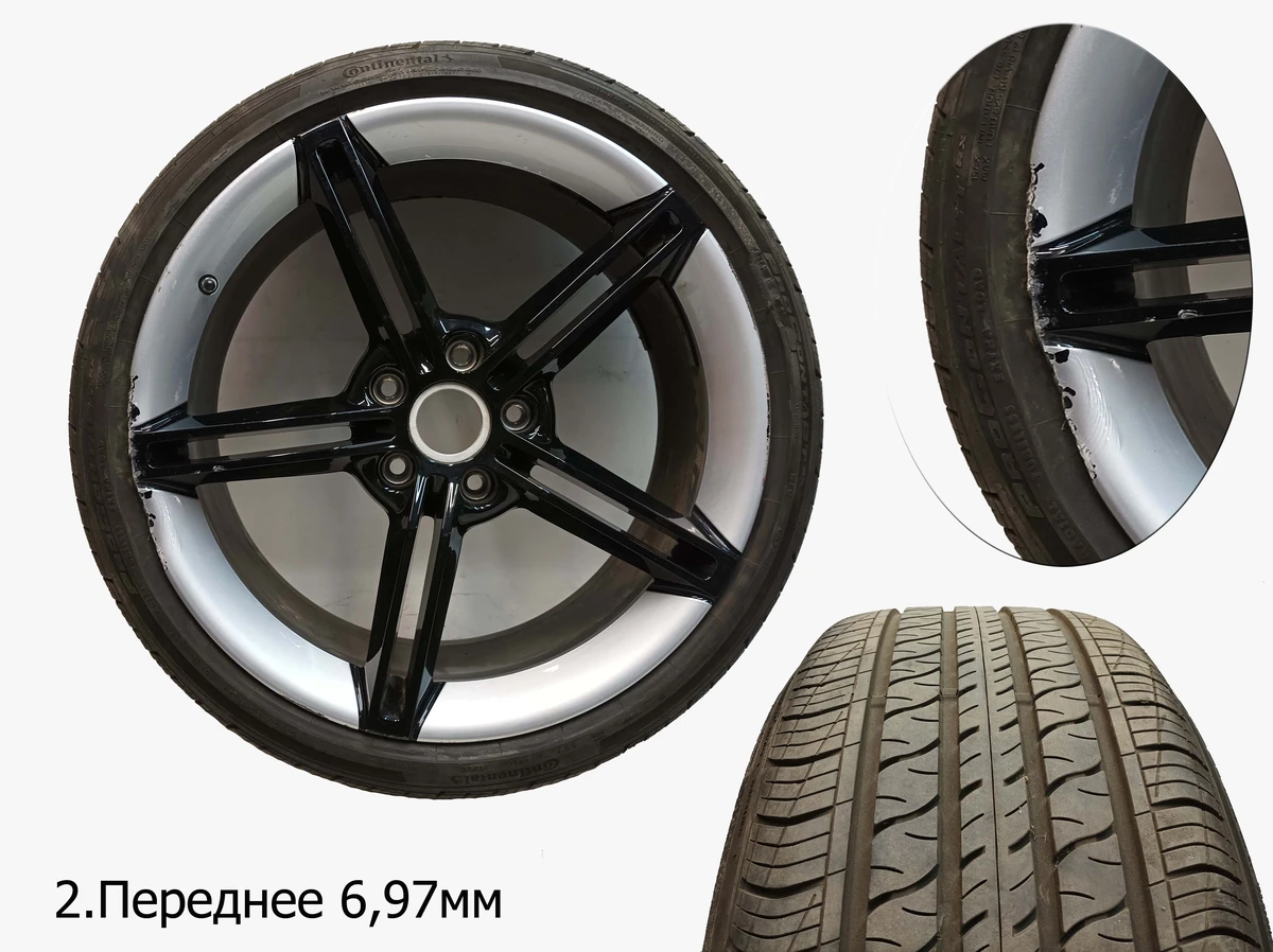 Complete wheel set (9.5JX21ET60 front, 11.5JX21ET66 rear) Continental ProContactRX Porsche Taycan 9J1601025