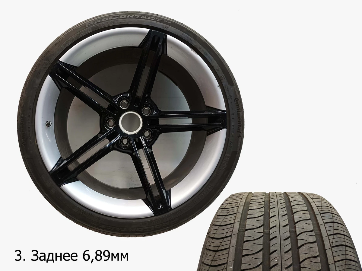 Complete wheel set (9.5JX21ET60 front, 11.5JX21ET66 rear) Continental ProContactRX Porsche Taycan 9J1601025