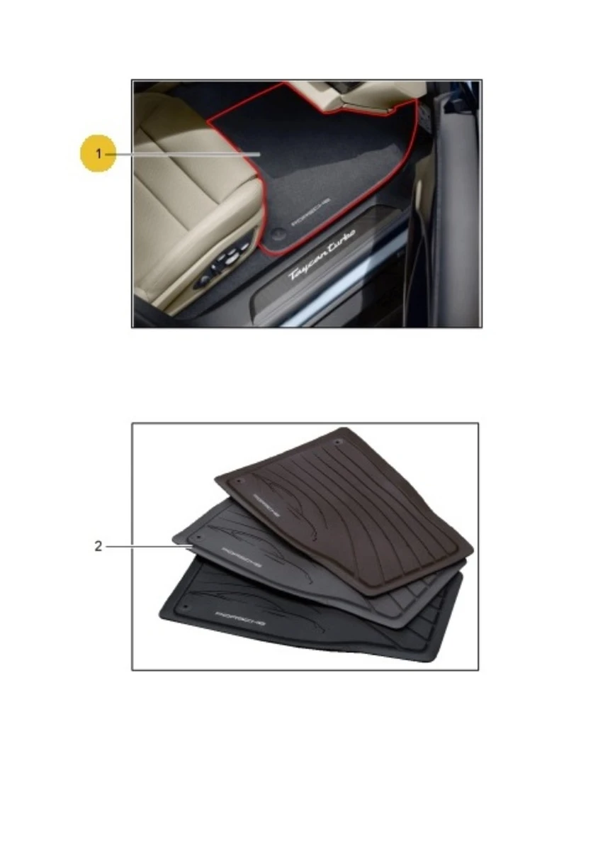 Комплект ковриков текстиль OS5 из 4-х частей Porsche Taycan 9J1864435