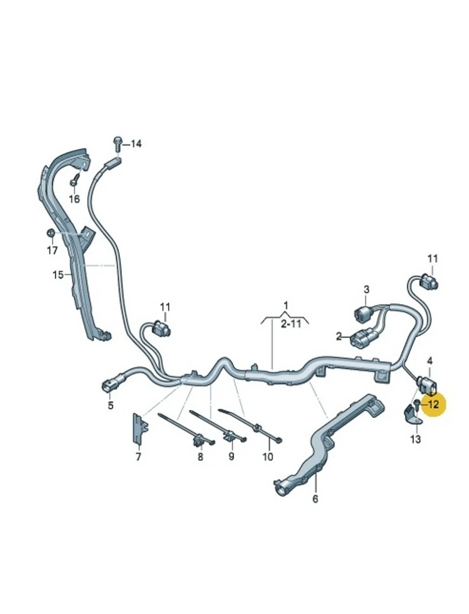 Винт с шестигранной головкой с буртиком и внутренним многогранником М8Х22 Audi Q7 N91205602